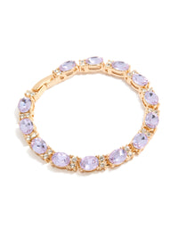 Gold Purple Diamantes Bracelet - link has visual effect only