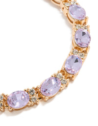 Gold Purple Diamantes Bracelet - link has visual effect only