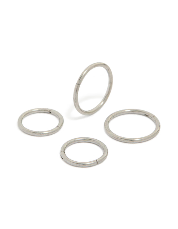 Mens Waterproof Stainless Steel Mixed Size Sleeper Earrings 2-Pack