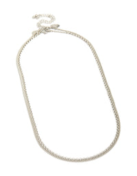 Discover mens waterproof stainless steel mini snake chain necklaces featuring silver finish in 2-pack front view - link has visual effect only