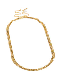Featuring waterproof gold plated stainless steel mixed chain necklaces pack front view - link has visual effect only