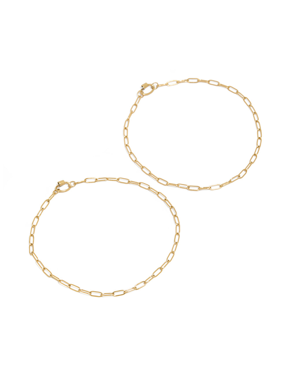 Discover waterproof gold plated surgical steel paperclip permanent bracelets pack front view