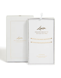 Crafted from waterproof gold plated surgical steel paperclip permanent bracelets pack in packaging closure detail view - link has visual effect only