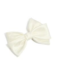 White Shiny Statement Bow Clip - link has visual effect only