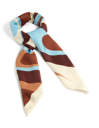Pale Blue Chocolate Brown Surreal Swirl Scarf - link has visual effect only