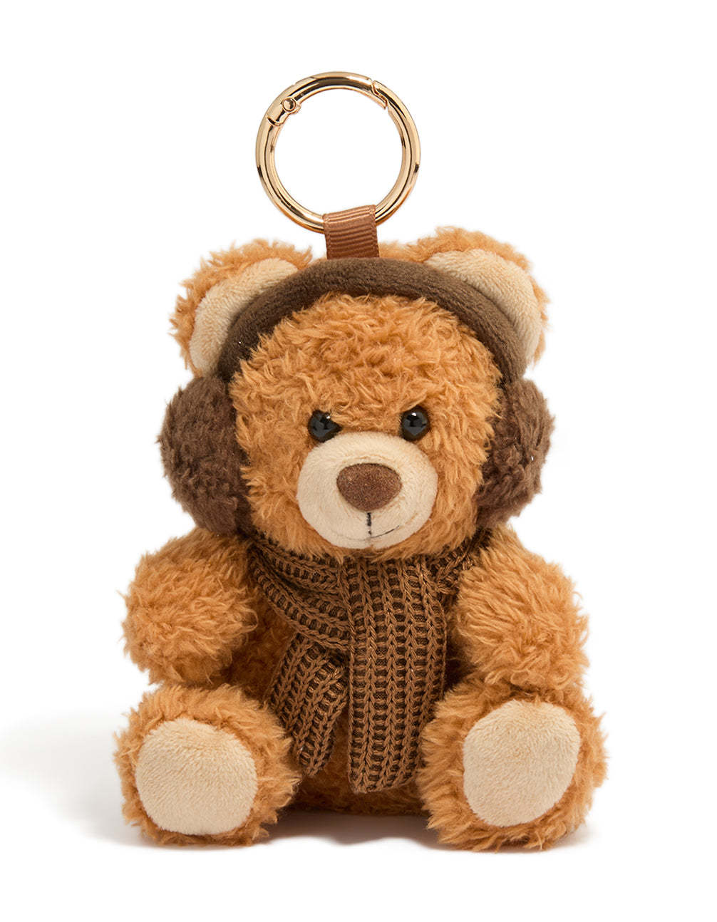 Brown Plush Winter Bear Key Chain