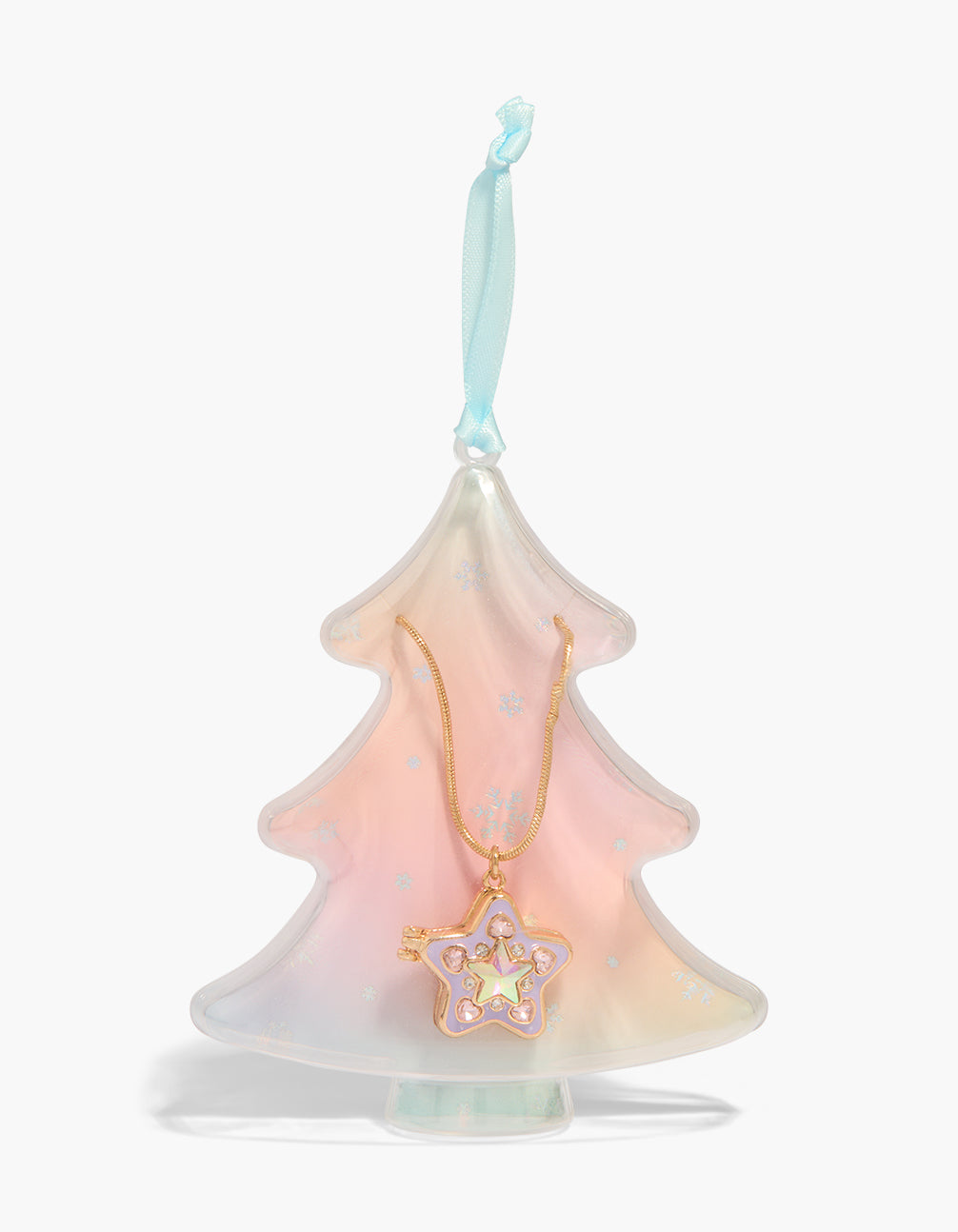 Showcasing a kids gold diamante star locket pendant necklace with celestial featuring front view