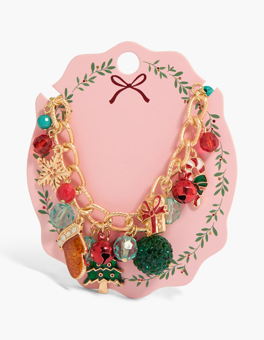 Gold Xmas Charm Chain Necklace