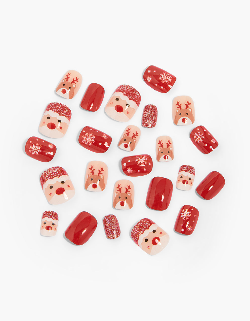 Santa & Reindeer Press On Nail Set