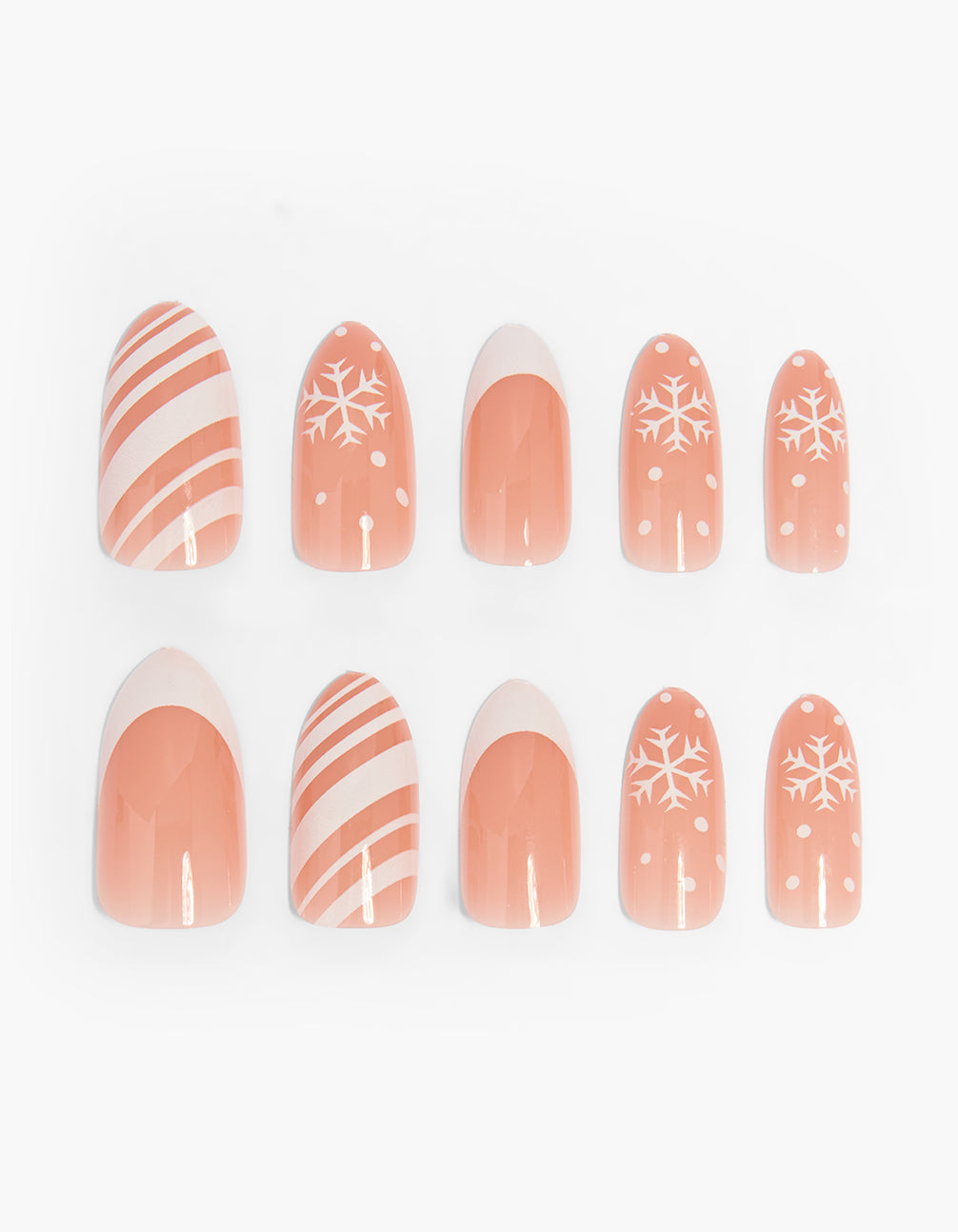 White Snowflake Press On Nail Set