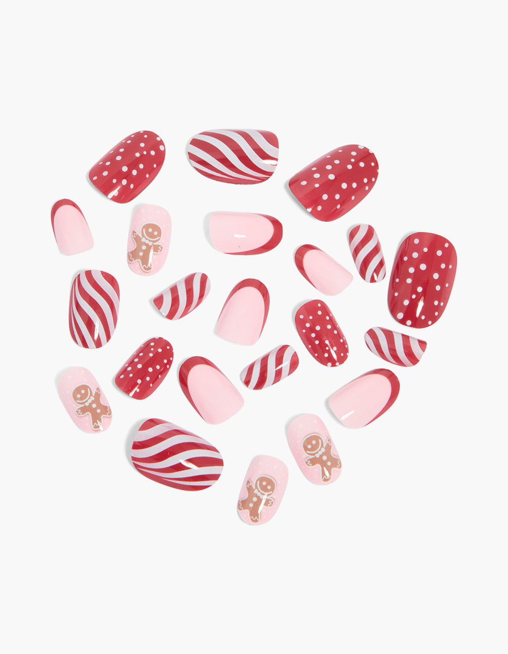 Gingerbread Man & Candy Cane Nail Set