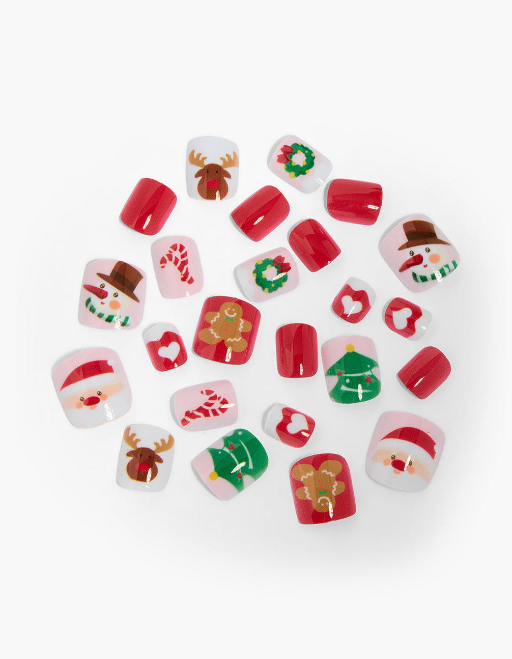 Santa Reindeer & Snowman Press On Nail Set