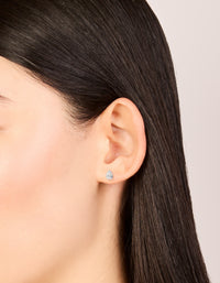 Sterling Silver Cubic Zirconia Pear Stud Earrings - link has visual effect only