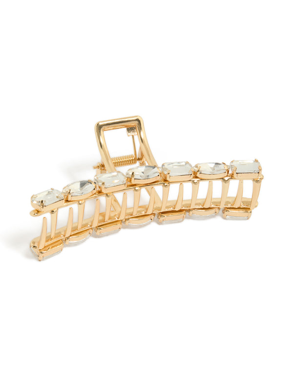 Gold Diamante Hair Claw Clip