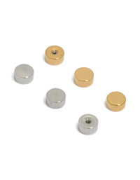 Mixed Plated Surgical Steel Flat Back Screw Earring Backs 6-Pack - link has visual effect only
