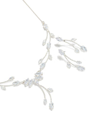 Silver Vine Earrings & Y-Necklace Set - link has visual effect only