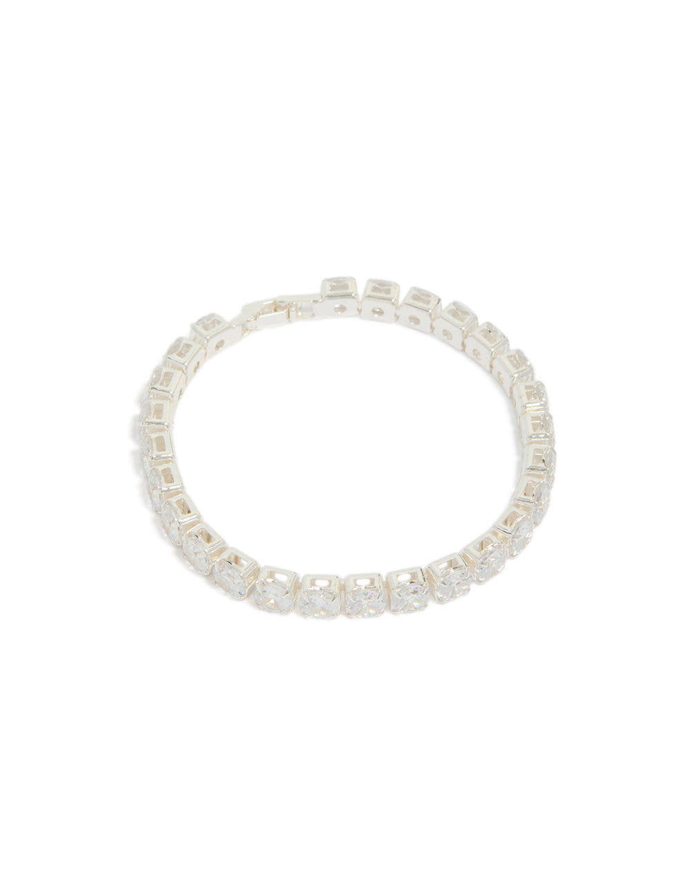 Silver Diamante Square Tennis Bracelet