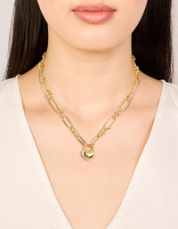 Waterproof Gold Plated Stainless Steel Bubble Heart Chunky Necklace - link has visual effect only