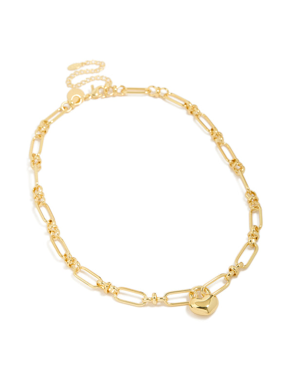 Waterproof Gold Plated Stainless Steel Bubble Heart Chunky Necklace