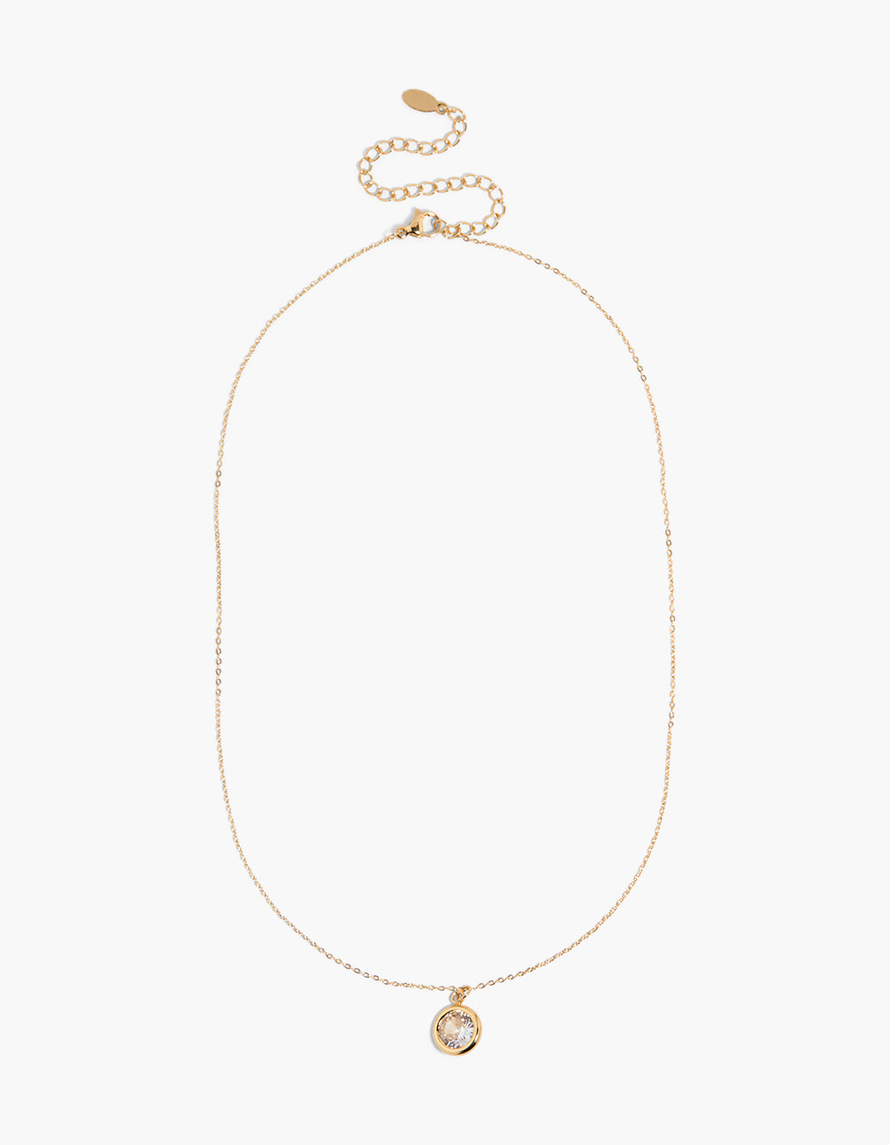 Waterproof Gold Plated Stainless Steel Fine Cubic Zirconia Slider Bezel Necklace