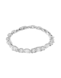 Waterproof Stainless Steel Cubic Zirconia Mixed Shape Bracelet - link has visual effect only