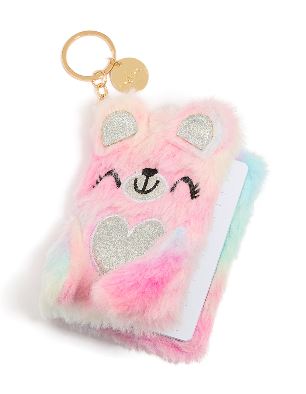 Kids Fluffy Bear Notebook Key Chain