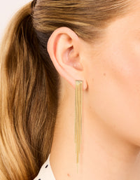 Gold Plated Waterfall Chain Drop Earrings - link has visual effect only