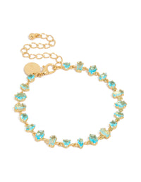 Gold Plated Blue Large Multi Cut Cubic Zirconia Tennis Bracelet - link has visual effect only