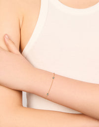 Gold Plated Blue Cubic Zirconia Teardrop Bracelet - link has visual effect only