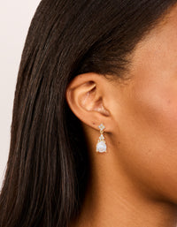 Gold Plated Cubic Zirconia Flower Teardrop Earrings - link has visual effect only