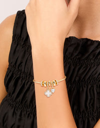 Gold Plated Cubic Zirconia Flower & Heart Toggle Bracelet - link has visual effect only