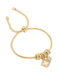 Gold Plated Cubic Zirconia Flower & Heart Toggle Bracelet - link has visual effect only