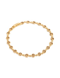 Gold Plated Brown Cubic Zirconia Bezel Tennis Bracelet - link has visual effect only