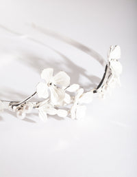 Silver Metal Flower Pearl Headband - link has visual effect only