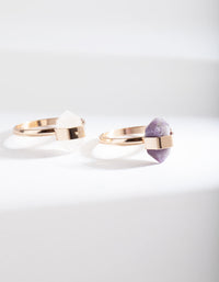 Semi-Precious Mini Shard Ring Stack - link has visual effect only