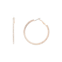 Rose Gold Single Row Diamante Hoop Earrings - link has visual effect only
