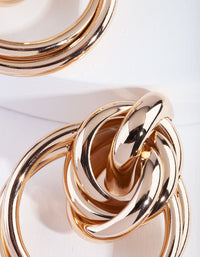 Gold Chunky Tubular Loop Earrings - link has visual effect only