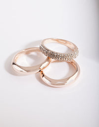 Rose Gold Layered Diamante Ring - link has visual effect only