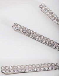 Silver Double Row Diamante Clip 4-Pack - link has visual effect only