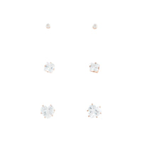 Rose Gold Assorted Cubic Zirconia Stud Earring Pack - link has visual effect only