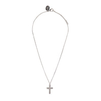Silver Diamante Cross Pendant On Short Necklace - link has visual effect only