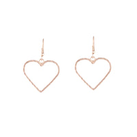 Rose Gold Rope Look Heart Drop Earring - link has visual effect only