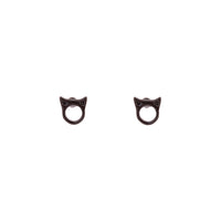 Black Little Cat Head Stud Earrings - link has visual effect only