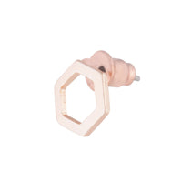 Rose Gold Open Hexagon Stud Earrings - link has visual effect only