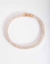 Gold Cubic Zirconia Tennis Bracelet - link has visual effect only