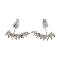 Silver Simple Navette Stone Jacket Earrings - link has visual effect only