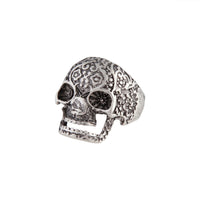 Antique Silver Detailed Skull Ring - link has visual effect only