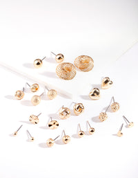 Gold Twist Disc Ball Earring 12-Pack - link has visual effect only