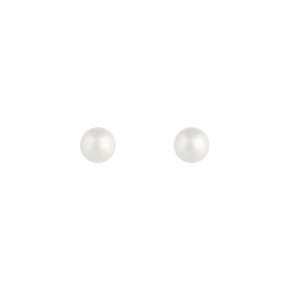 Round Pearl Stud Earrings
