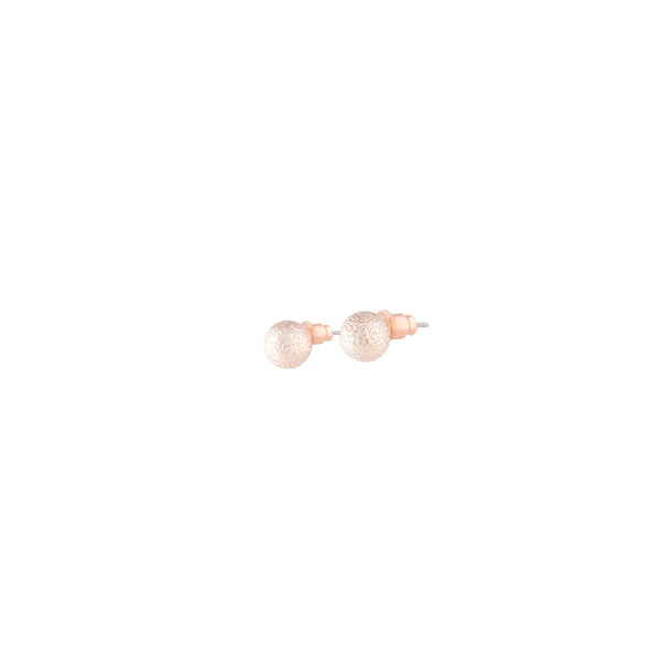 Rose Gold Texture Ball Stud Earrings